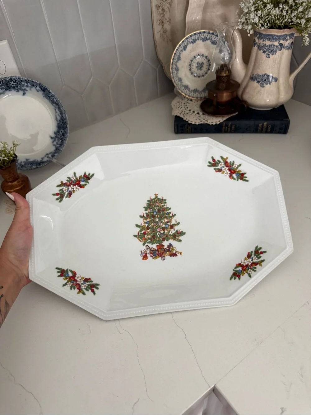 Fairfield China Holiday Serving Platter